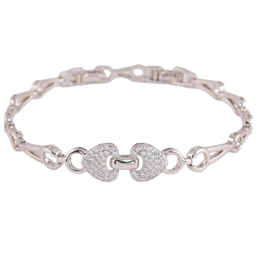 Браслет Xuping Колір Родій Візерунок з кристалами розмір з доп. замком 17,19см х 5-9мм фото №1