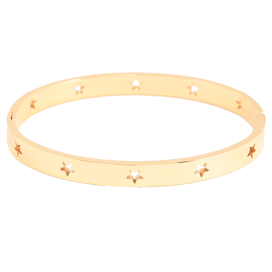 Браслет Xuping цвет 18К Узор из звездочек ø 5.8см х 6мм фото №1
