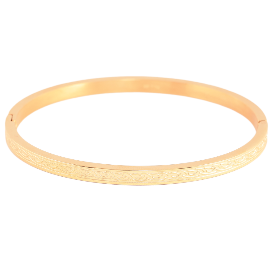 Браслет Xuping ТТМ Stainless Steel цвет 18К Декоративный узор ø 5.8см х 4мм фото №1 Браслет Xuping ТТМ Stainless Steel цвет 18К Декоративный узор ø 5.8см х 4мм фото №1