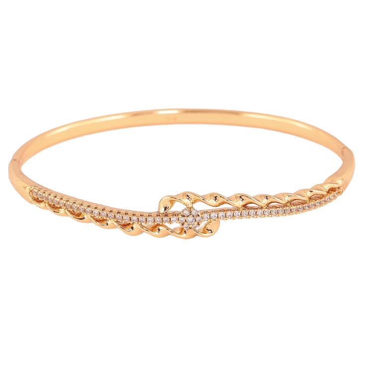 Браслет Xuping Колір Позолота 18K Візерунок з кристалами ø 6см фото №4