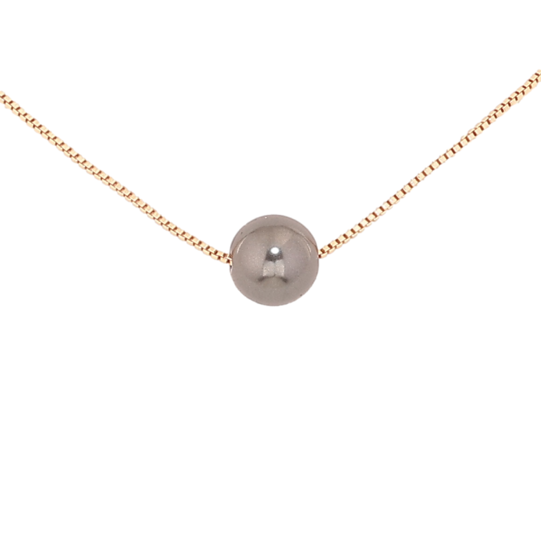 Кулон на ланцюжку Xuping M&L Колір 18К Сіра намистина, ø 6мм розмір 43-49см х 1мм фото №1