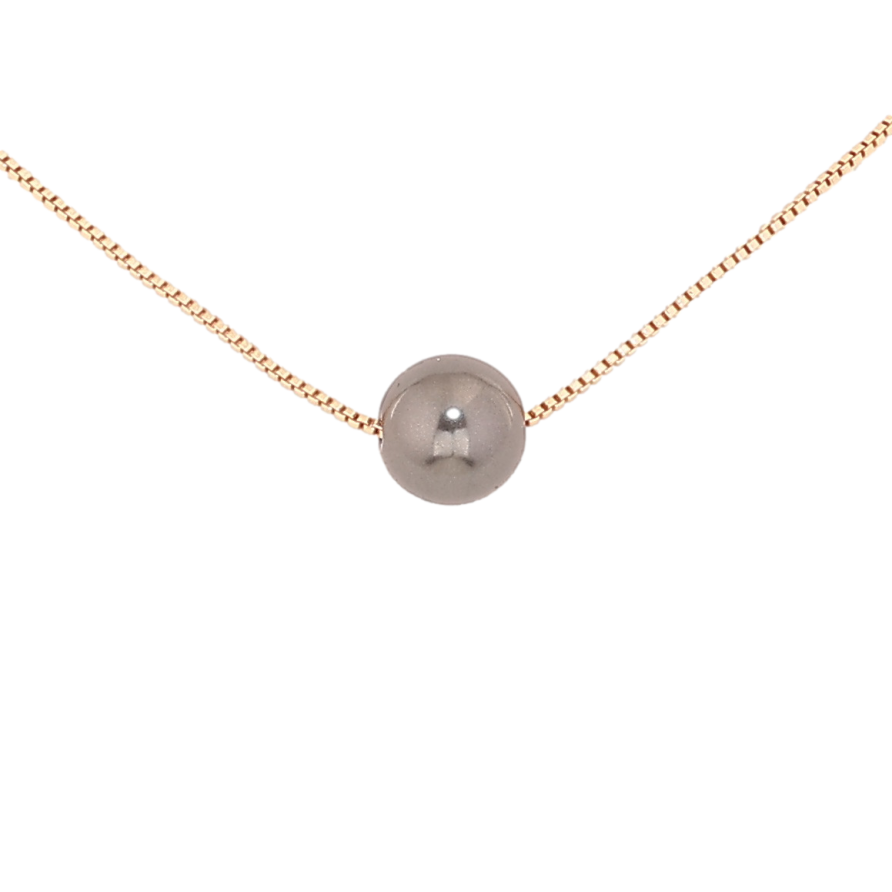 Кулон на ланцюжку Xuping M&L Колір 18К Сіра намистина, ø 6мм розмір 43-49см х 1мм фото №1