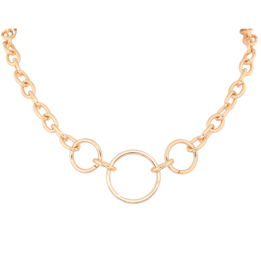 Колье Xuping M&L Цвет 18К Цепочка с кольцами длина 43,5-49 см х 6-20 мм фото №1