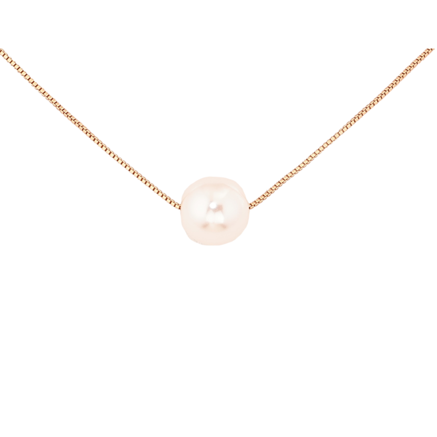 Кулон на ланцюжку Xuping M&L Колір 18К Перлинна намистина, ø 8мм розмір 43-48см х 1мм фото №1