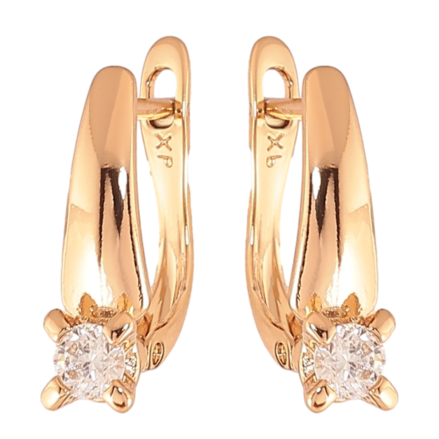 Серьги Xuping Цвет Позолота 18K английский замок  Узор с кристаллом фото №1