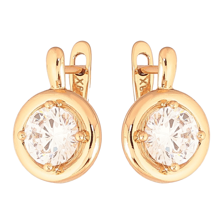 Серьги Xuping Цвет Позолота 18K английский замок Круги с кристаллами фото №23