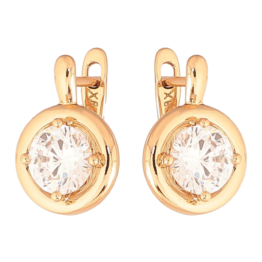Серьги Xuping Цвет Позолота 18K английский замок Круги с кристаллами фото №1