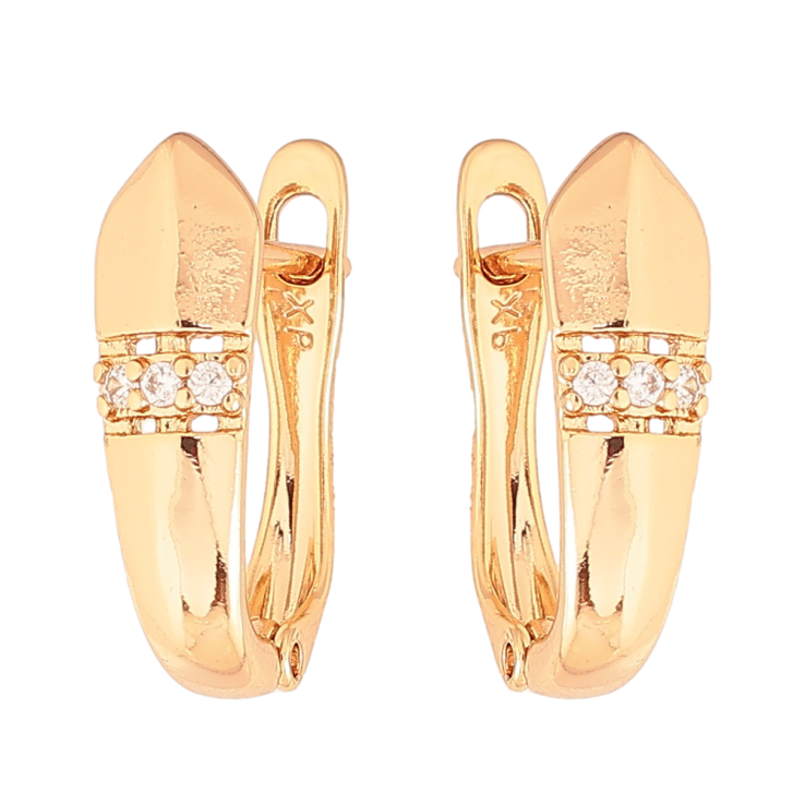 Серьги Xuping Цвет Позолота 18K английский замок Узор с кристаллами фото №15