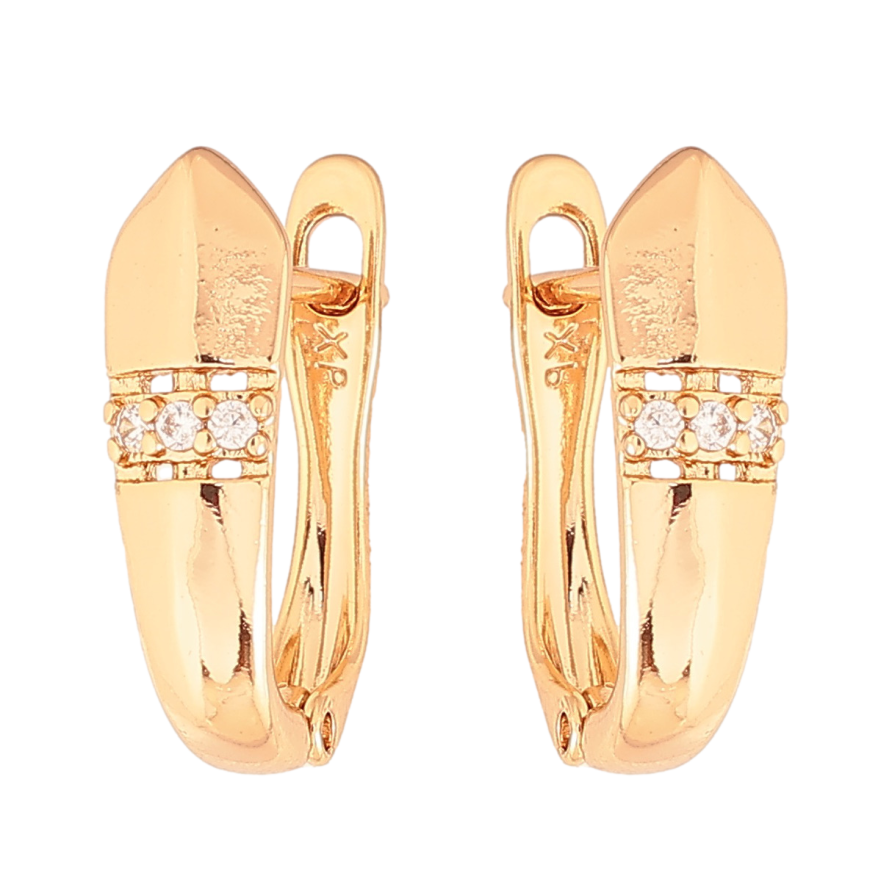 Серьги Xuping Цвет Позолота 18K английский замок Узор с кристаллами фото №1