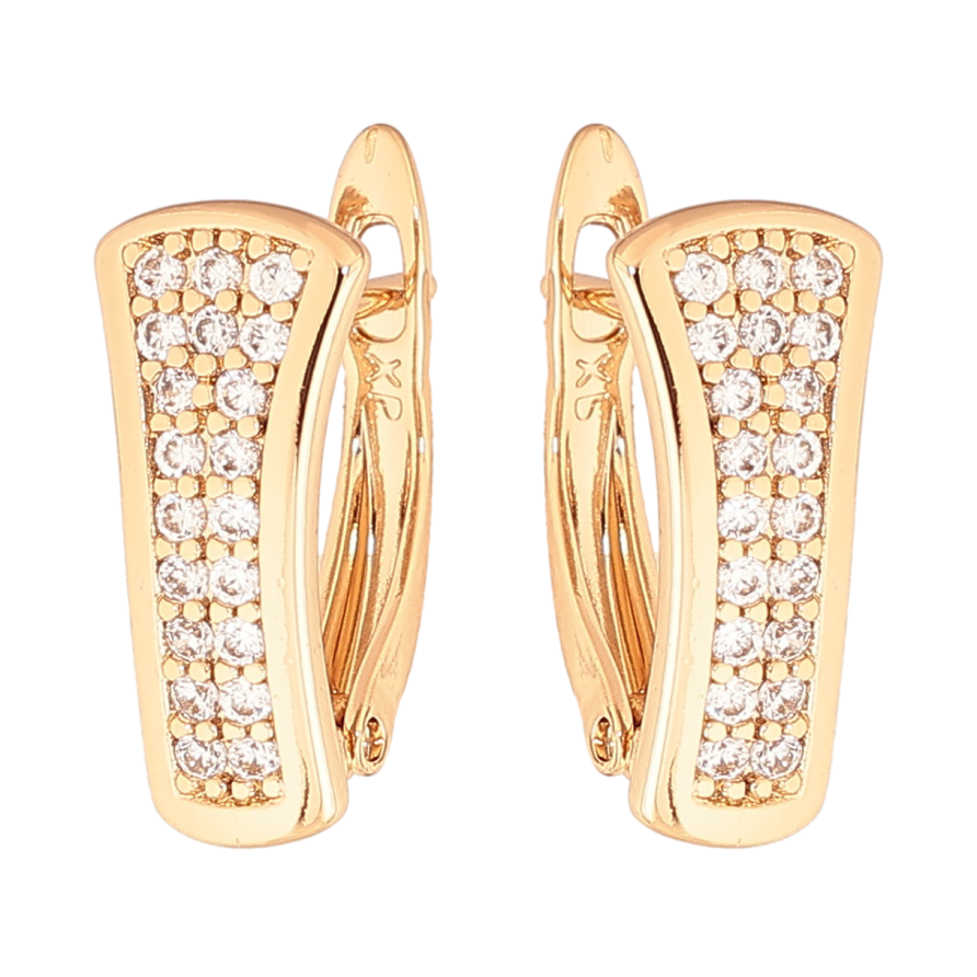 Серьги Xuping Цвет Позолота 18K английский замок Инкрустация кристаллами фото №1 Серьги Xuping Цвет Позолота 18K английский замок Инкрустация кристаллами фото №1