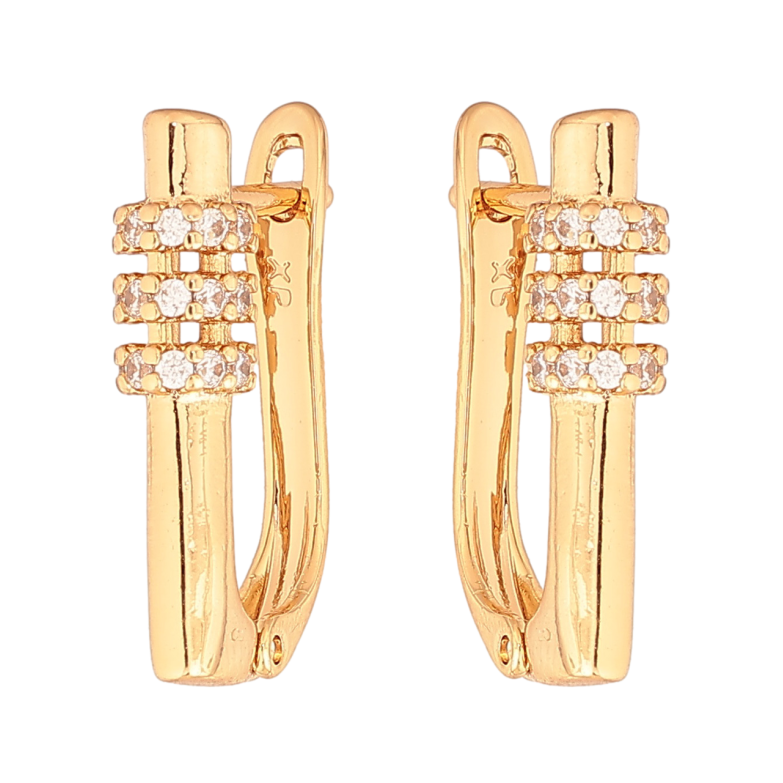 Серьги Xuping Цвет Позолота 18K английский замок Узор с кристаллами фото №1