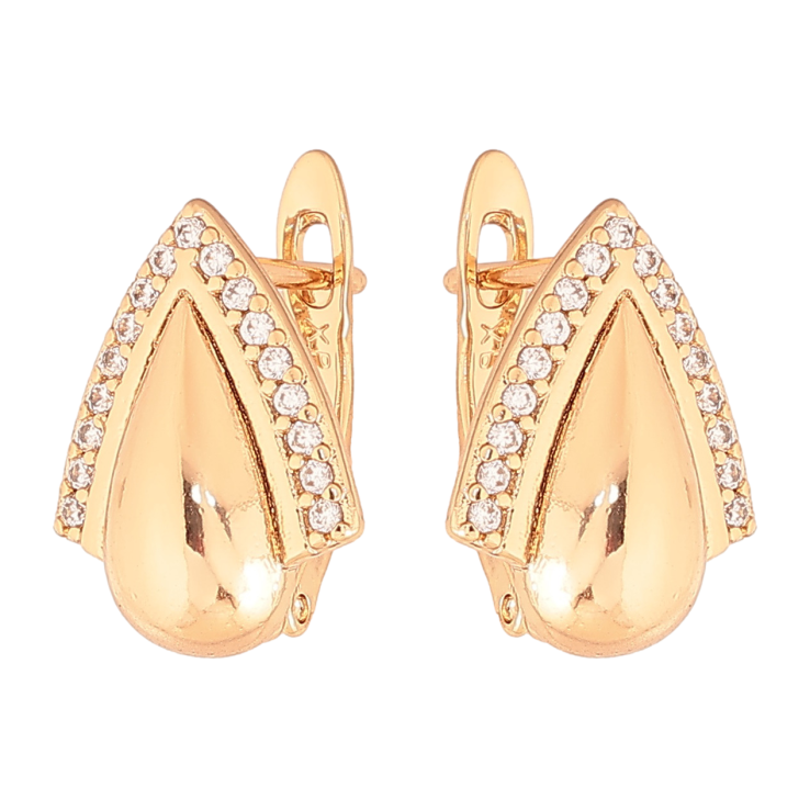 Серьги Xuping Цвет Позолота 18K английский замок Узор с кристаллами фото №20