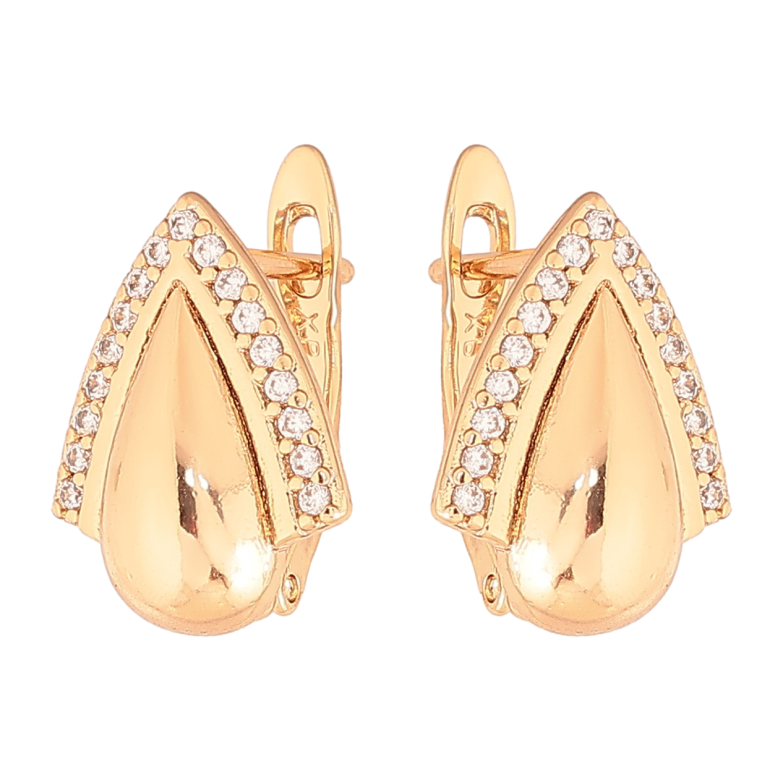 Серьги Xuping Цвет Позолота 18K английский замок Узор с кристаллами фото №1