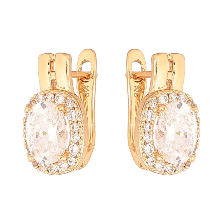 Сережки Xuping Колір Позолота 18K англійський замок Інкрустація кристалами фото №13