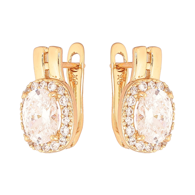 Сережки Xuping Колір Позолота 18K англійський замок Інкрустація кристалами фото №1