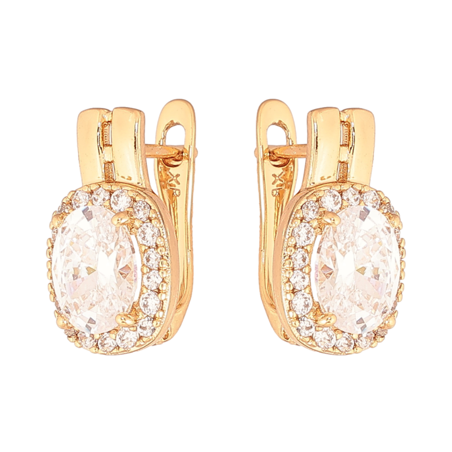 Сережки Xuping Колір Позолота 18K англійський замок Інкрустація кристалами фото №1