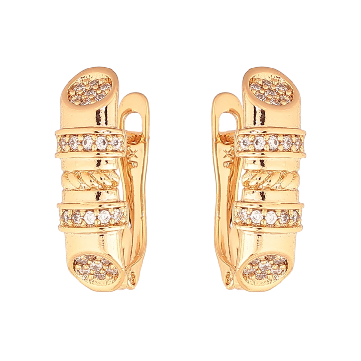 Серьги Xuping Цвет Позолота 18K английский замок Узор с кристаллами фото №19