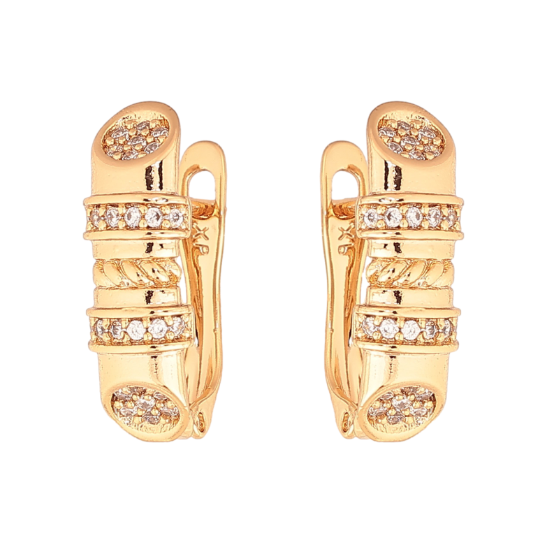 Серьги Xuping Цвет Позолота 18K английский замок Узор с кристаллами фото №1