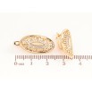Серьги Xuping Цвет Позолота 18K английский замок Овалы с вензельным узором и кристаллами фото №2