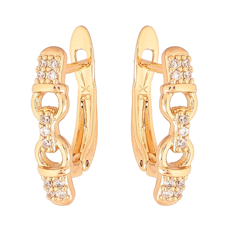 Серьги Xuping Цвет Позолота 18K английский замок Узор с кристаллами фото №1 Серьги Xuping Цвет Позолота 18K английский замок Узор с кристаллами фото №1