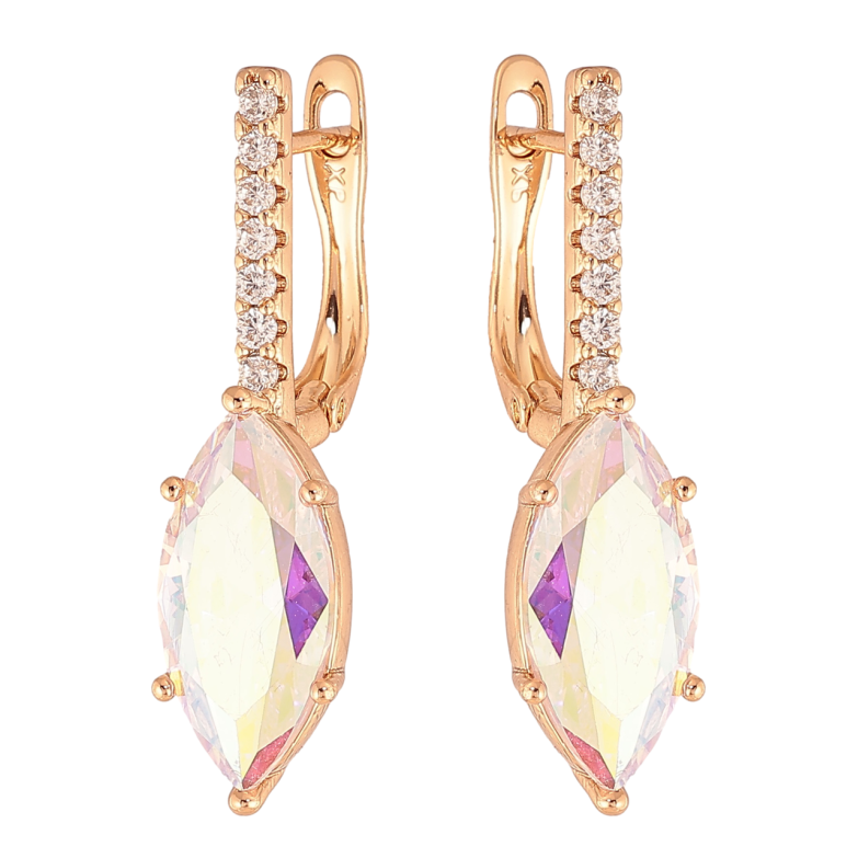 Серьги Xuping Цвет Позолота 18K английский замок Радужный кристалл фото №1 Серьги Xuping Цвет Позолота 18K английский замок Радужный кристалл фото №1