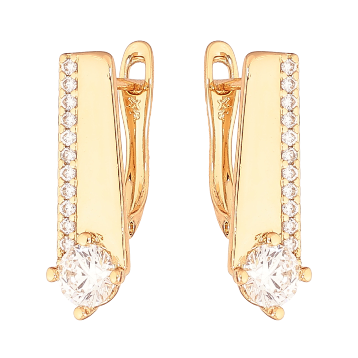 Серьги Xuping Цвет Позолота 18K английский замок Узор с кристаллами фото №23