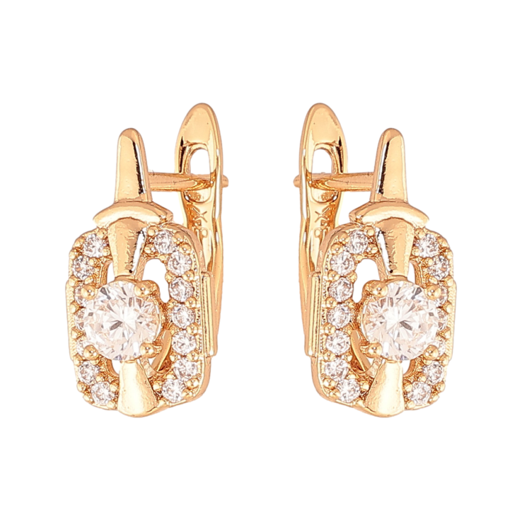 Сережки Xuping Колір Позолота 18K англійський замок Інкрустація кристалами фото №14