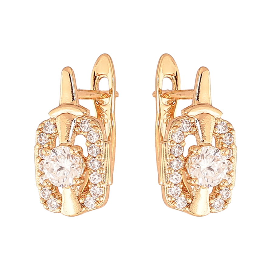 Сережки Xuping Колір Позолота 18K англійський замок Інкрустація кристалами фото №1