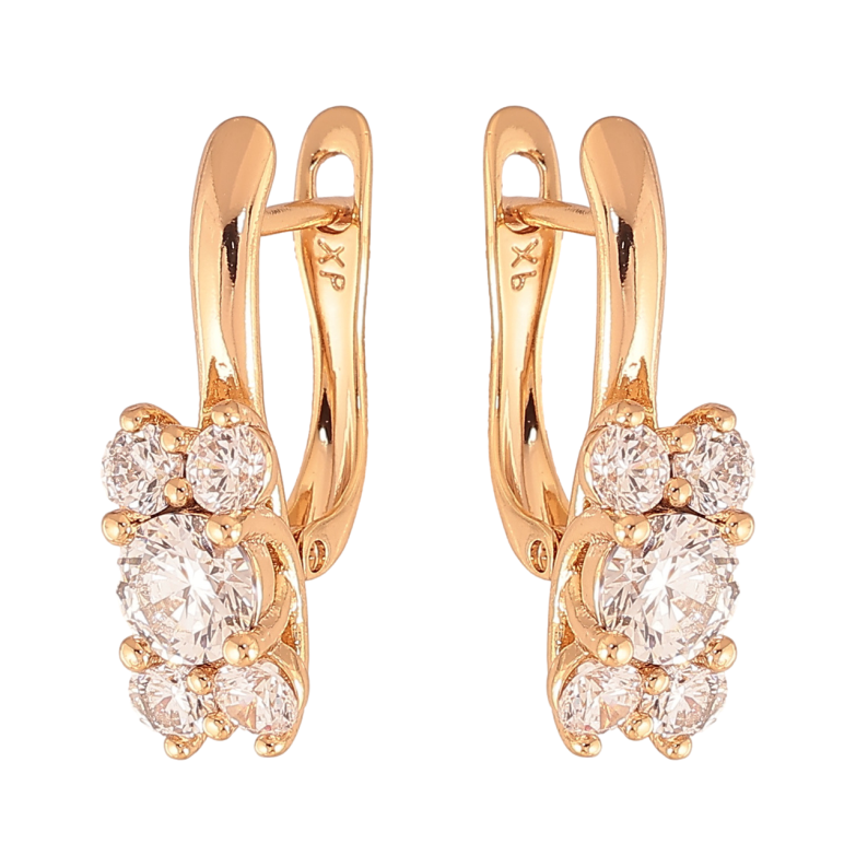 Серьги Xuping Цвет Позолота 18K английский замок Инкрустация кристаллами фото №1 Серьги Xuping Цвет Позолота 18K английский замок Инкрустация кристаллами фото №1