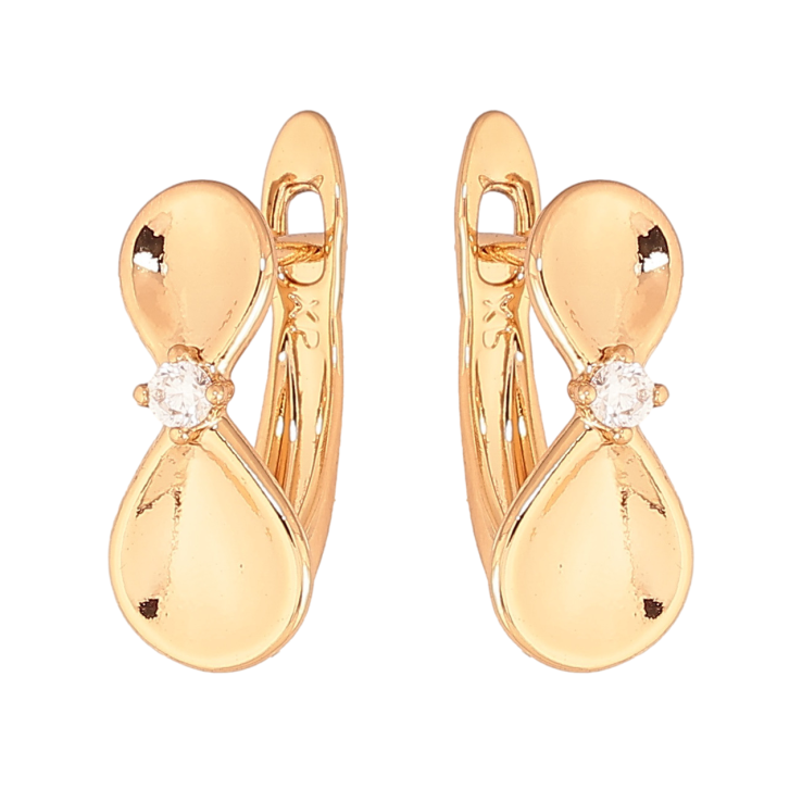 Сережки Xuping Колір Позолота 18K англійський замок Вісімки з кристалами фото №23