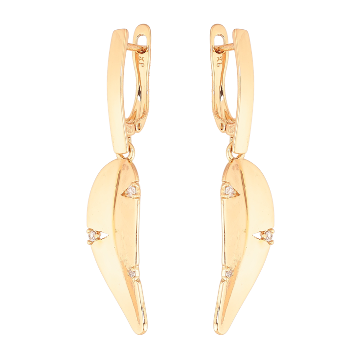 Сережки Xuping Колір Позолота 18K англійський замок Підвіски з кристалами фото №7