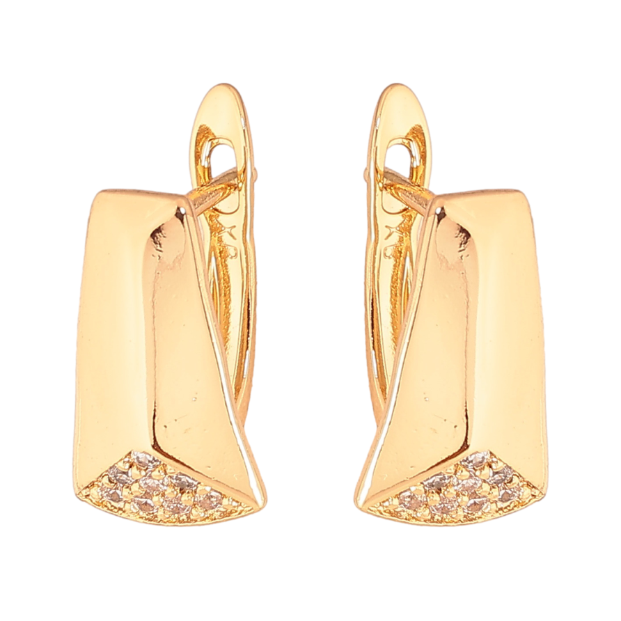 Серьги Xuping Цвет Позолота 18K английский замок Узор с кристаллами фото №1