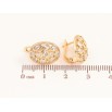 Серьги Xuping Цвет Позолота 18K английский замок Овалы с россыпью кристаллов фото №2