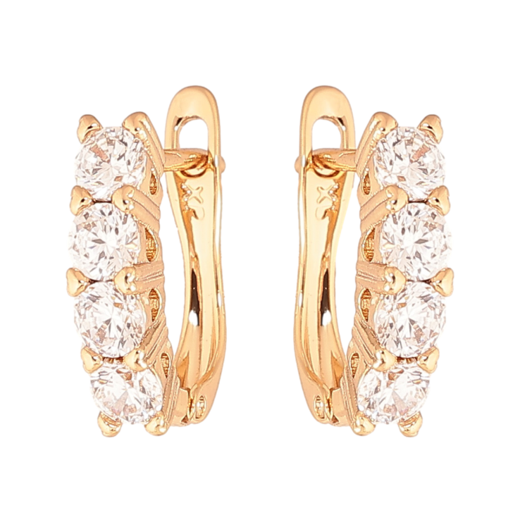 Сережки Xuping Колір Позолота 18K англійський замок Доріжки кристалів фото №21