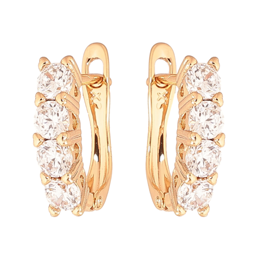 Сережки Xuping Колір Позолота 18K англійський замок Доріжки кристалів фото №1