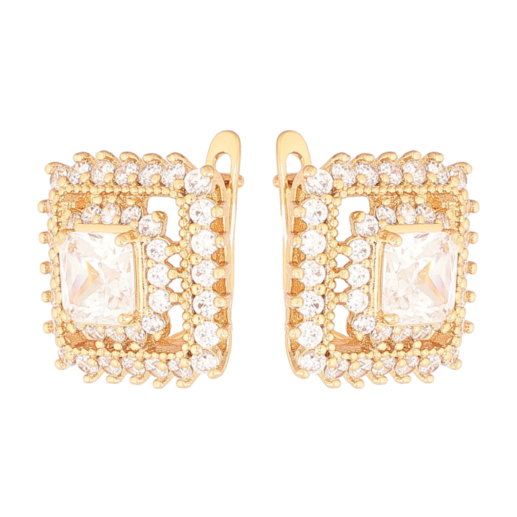 Сережки Xuping Колір Позолота 18K англійський замок Інкрустація кристалами фото №21