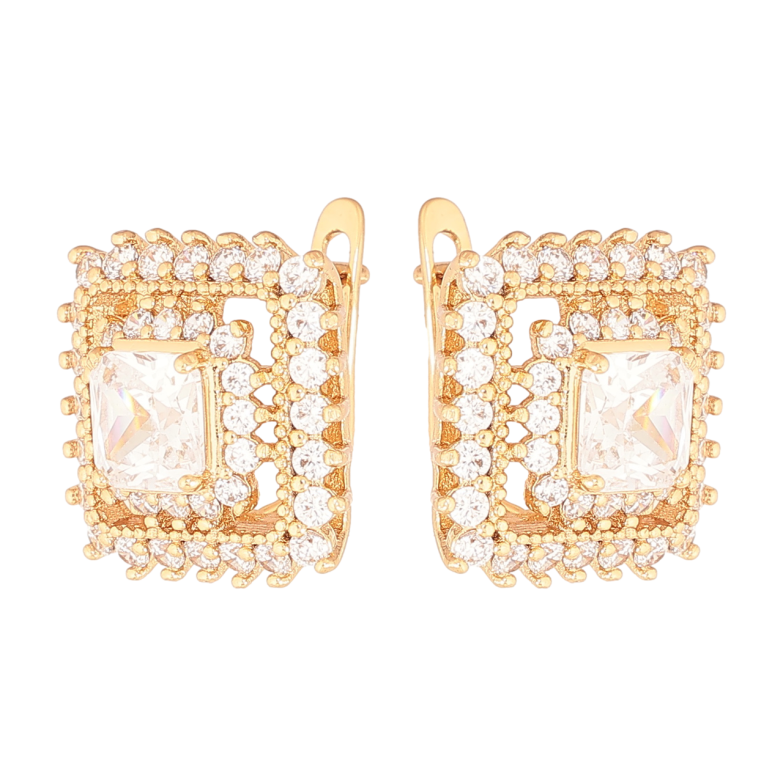 Серьги Xuping Цвет Позолота 18K английский замок Инкрустация кристаллами фото №1