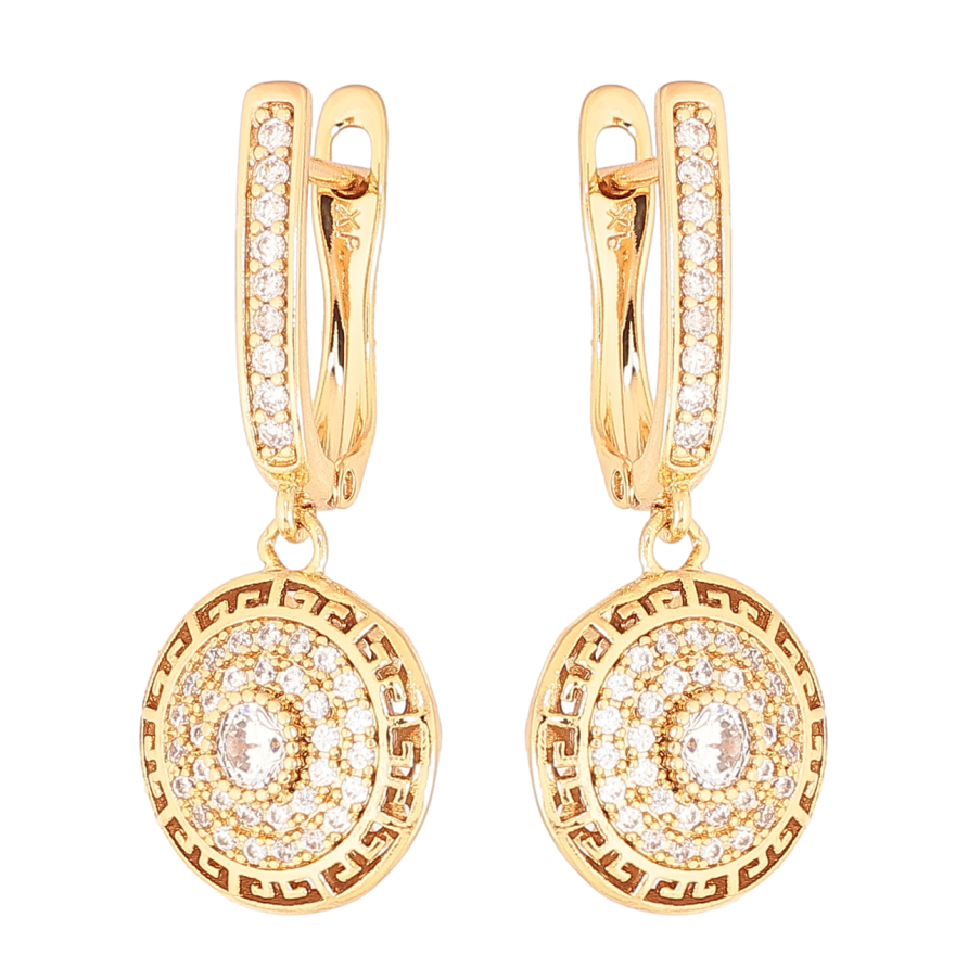 Сережки Xuping Колір Позолота 18K англійський замок Підвіски з інкрустацією кристалами фото №1