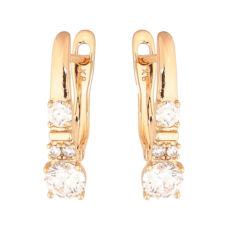 Серьги Xuping Цвет Позолота 18K английский замок Узор с кристаллами фото №7