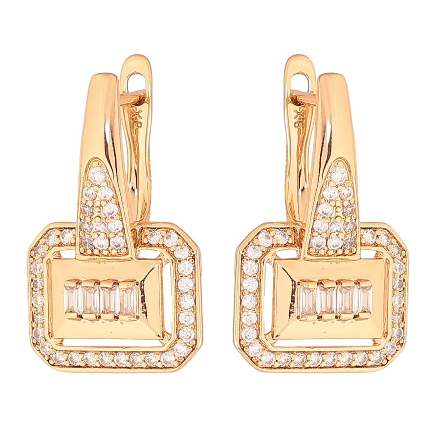 Серьги Xuping Цвет Позолота 18K английский замок Узор с инкрустацией кристаллами фото №1 Серьги Xuping Цвет Позолота 18K английский замок Узор с инкрустацией кристаллами фото №1