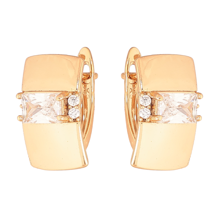 Серьги Xuping Цвет Позолота 18K английский замок Узор с кристаллами фото №5