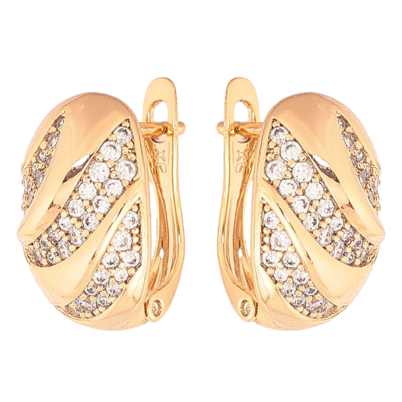 Серьги Xuping Цвет Позолота 18K английский замок Инкрустация кристаллами фото №1