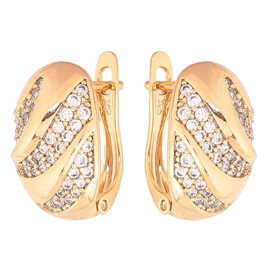 Серьги Xuping Цвет Позолота 18K английский замок Инкрустация кристаллами фото №1