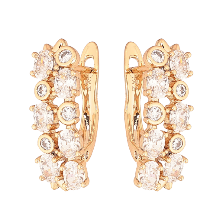 Серьги Xuping Цвет Позолота 18K английский замок Инкрустация кристаллами фото №16