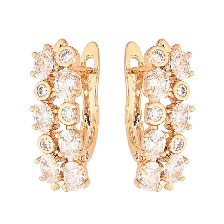 Сережки Xuping Колір Позолота 18K англійський замок Інкрустація кристалами фото №1