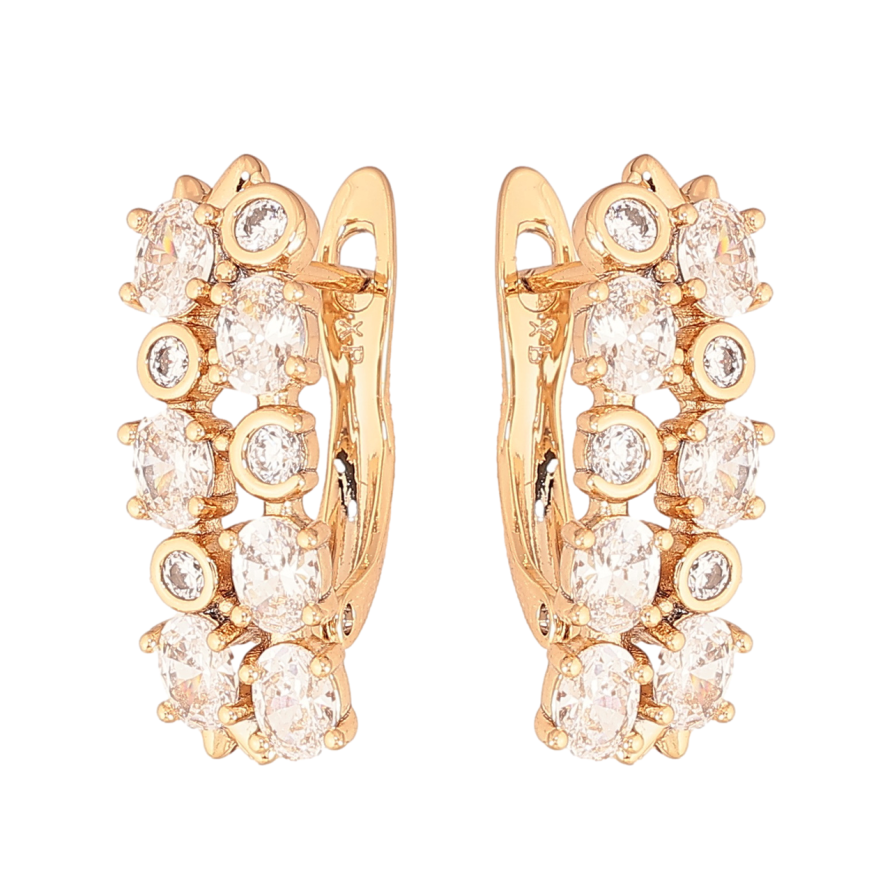 Серьги Xuping Цвет Позолота 18K английский замок Инкрустация кристаллами фото №1