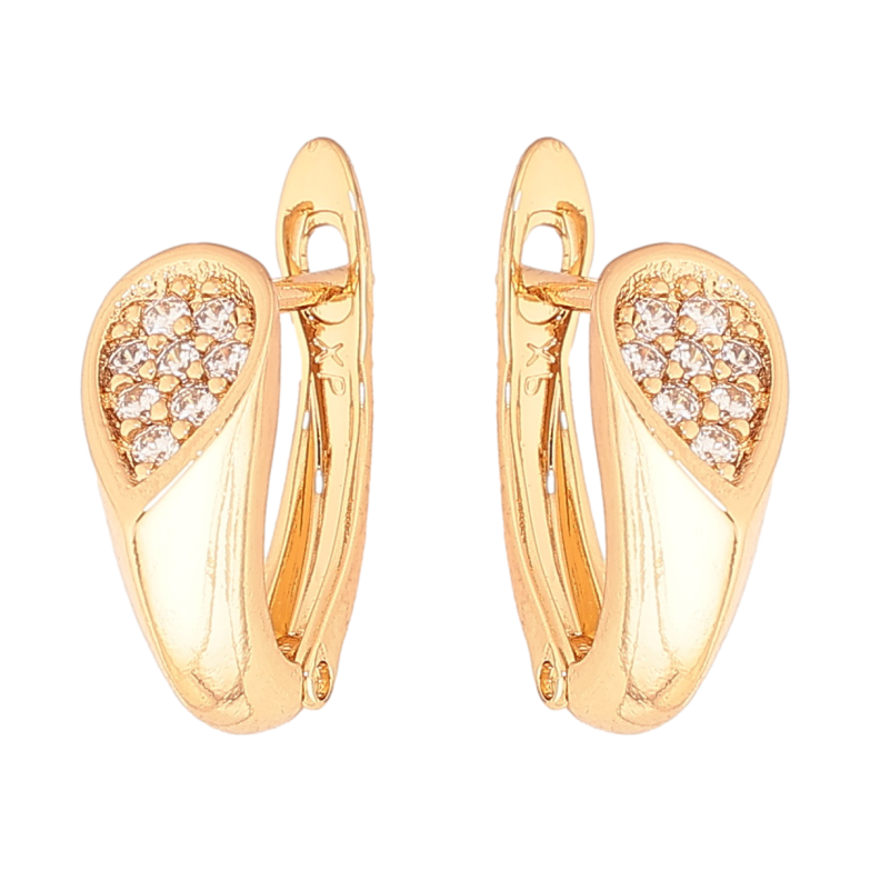 Сережки Xuping Колір Позолота 18K англійський замок Інкрустація кристалами фото №1 Сережки Xuping Колір Позолота 18K англійський замок Інкрустація кристалами фото №1