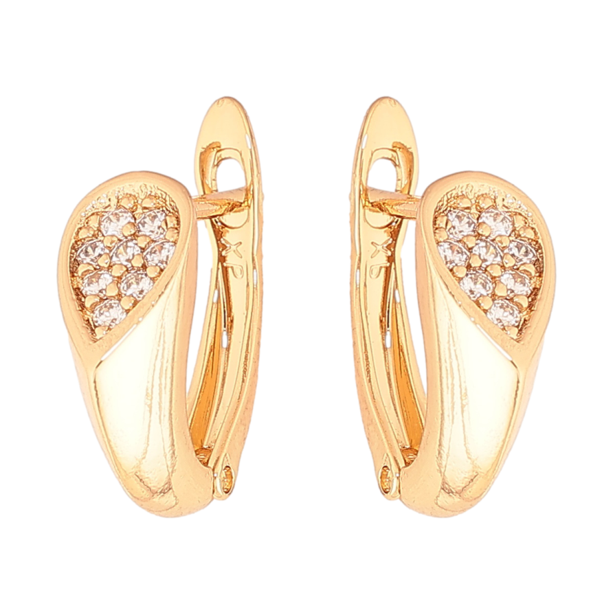 Сережки Xuping Колір Позолота 18K англійський замок Інкрустація кристалами фото №1 Сережки Xuping Колір Позолота 18K англійський замок Інкрустація кристалами фото №1