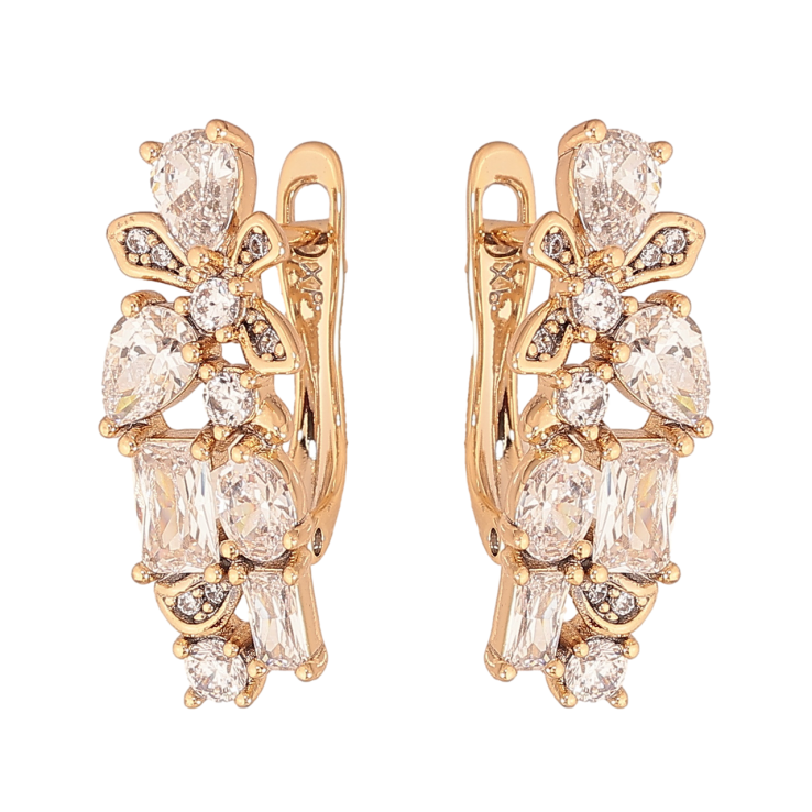 Серьги Xuping Цвет Позолота 18K английский замок Инкрустация кристаллами фото №21