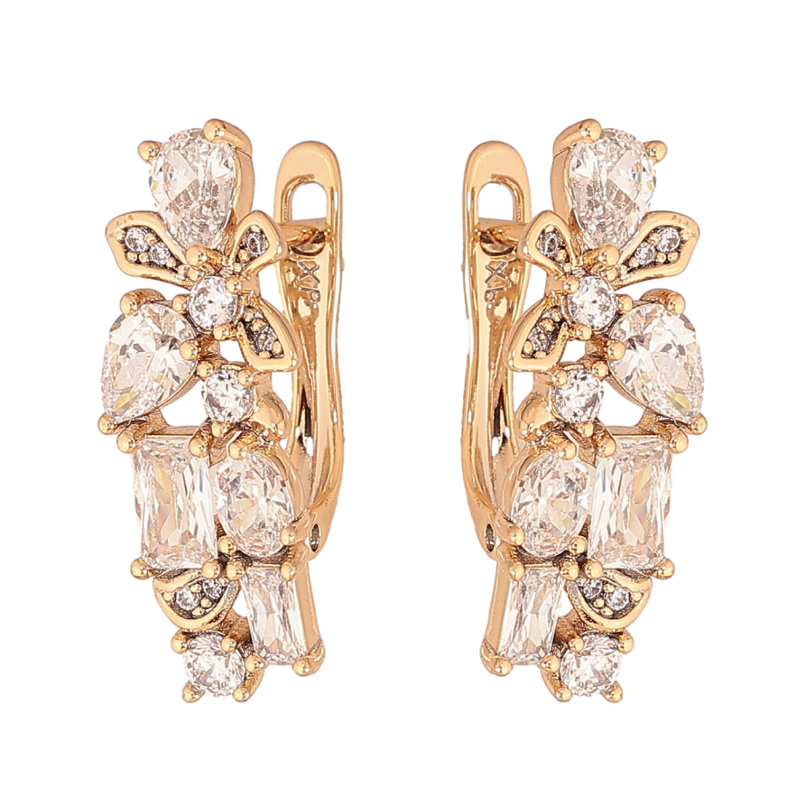 Серьги Xuping Цвет Позолота 18K английский замок Инкрустация кристаллами фото №1 Серьги Xuping Цвет Позолота 18K английский замок Инкрустация кристаллами фото №1